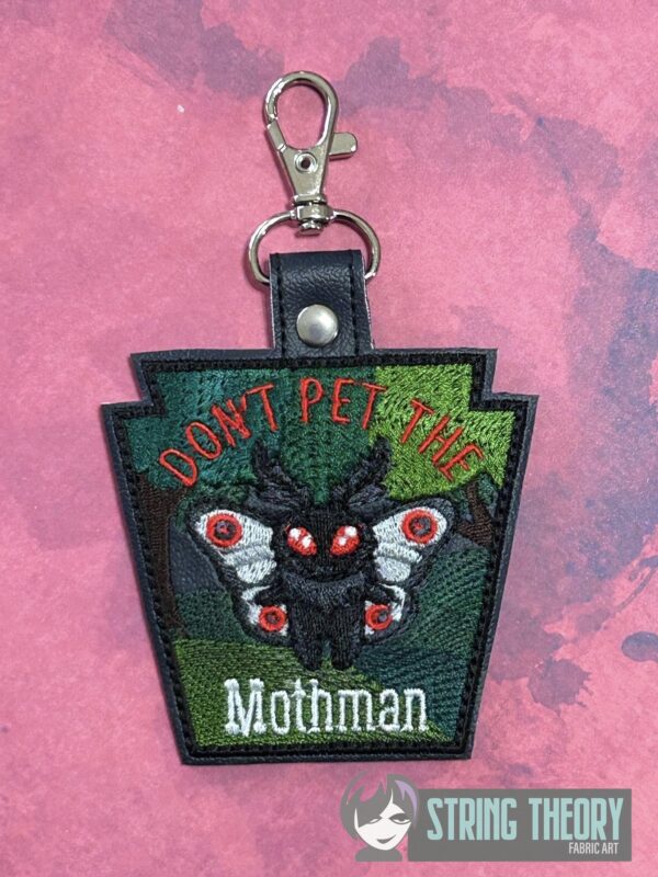 Don't Pet the Mothman patch, fob Digital Download for Machine Embroidery Pattern, Design (4×4 Hoop) - Image 4