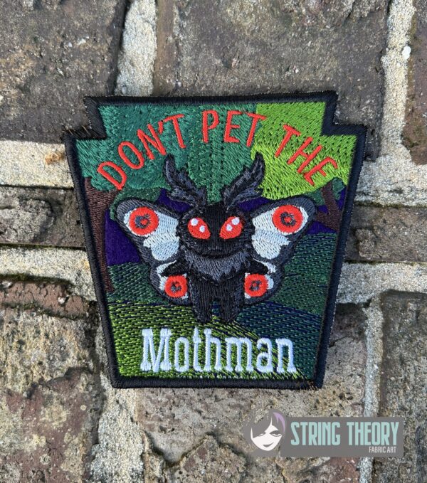 Don't Pet the Mothman patch, fob Digital Download for Machine Embroidery Pattern, Design (4×4 Hoop) - Image 3