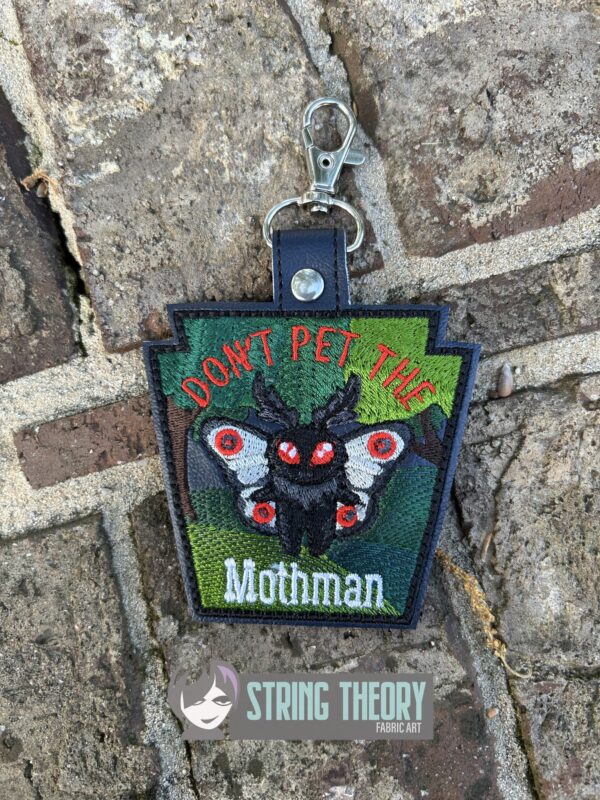 Don't Pet the Mothman patch, fob Digital Download for Machine Embroidery Pattern, Design (4×4 Hoop) - Image 2