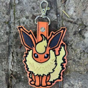 Pokemon Flareon ITH fob machine embroidery design