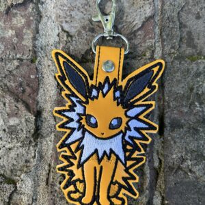 Pokemon Jolteon ITH fob machine embroidery design