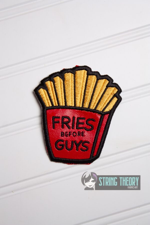 Fries Before Guys French Fry Bun Cover, fob, patch, Ornament ITH in the hoop Digital Download for Machine Embroidery Pattern, Design (4x4 Hoop) - Image 3