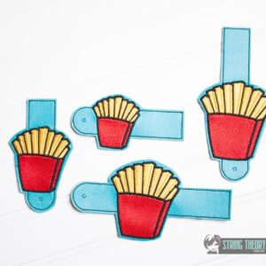 French Fry ITH in the hoop wallet tab Digital Download for Machine Embroidery Pattern, Design (4x4, 5x7 Hoop)