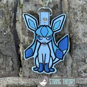 Pokemon Glaceon ITH fob machine embroidery design