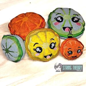 Citrus Slice Stuffie Includes Regular & Kawaii Face patterns ITH in the hoop Digital Download for Machine Embroidery Pattern, Design (4×4, 5×7, 6×10, 7×11, 8×12 Hoop)