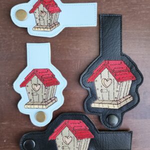 Cottagecore Birdhouse Tabs ITH in the hoop wallet tab Digital Download for Machine Embroidery Pattern, Design (4x4, 5x7 Hoop)