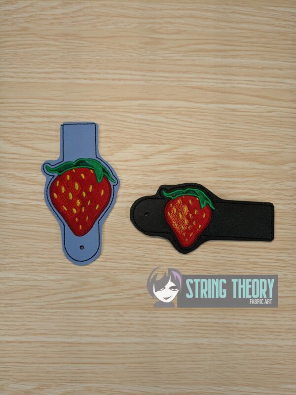 Strawberry Tabs ITH in the hoop wallet tab Digital Download for Machine Embroidery Pattern, Design (4x4, 5x7 Hoop) - Image 2
