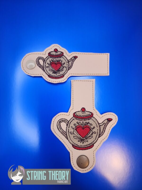 Cottagecore Teapot Tabs ITH in the hoop wallet tab Digital Download for Machine Embroidery Pattern, Design (4x4, 5x7 Hoop) - Image 3