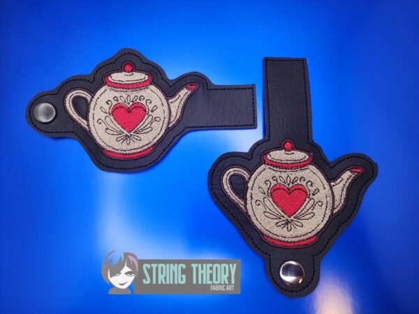 Cottagecore Teapot Tabs ITH in the hoop wallet tab Digital Download for Machine Embroidery Pattern, Design (4x4, 5x7 Hoop) - Image 2