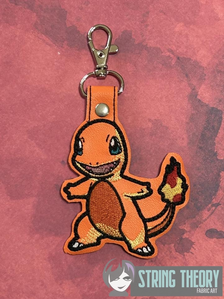 Pokemon Charamander ITH fob machine embroidery design