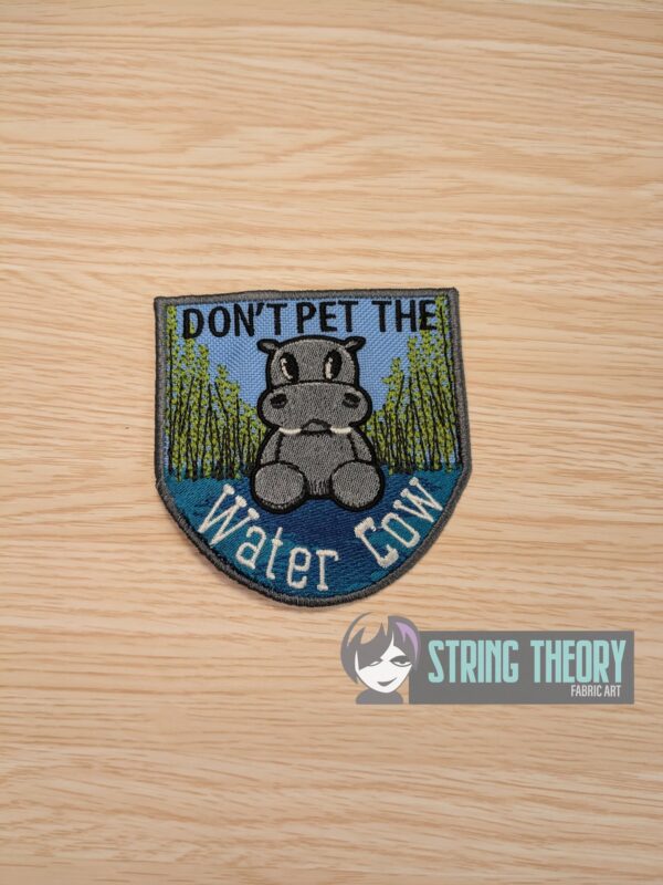 Don't Pet the Water Cow fob, patch ITH in the hoop Digital Download for Machine Embroidery Pattern, Design (4×4 Hoop) - Image 3