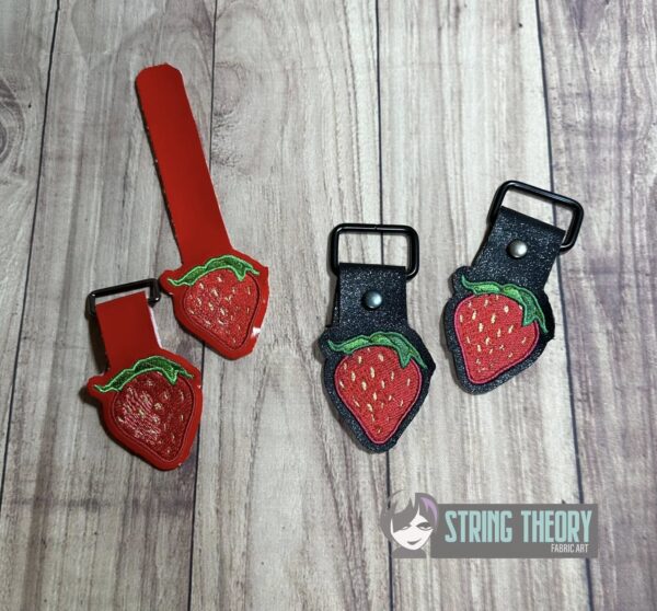 Strawberry Strap Connectors ITH in the hoop Digital Download for Machine Embroidery Pattern, Design (5x7 Hoop) - Image 3