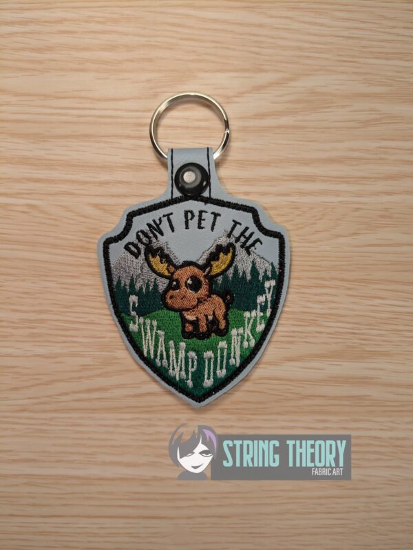 Don't Pet the Swamp Donkey fob, patch ITH in the hoop Digital Download for Machine Embroidery Pattern, Design (4×4 Hoop) - Image 2