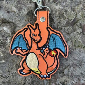 Pokemon Charizard ITH fob machine embroidery design