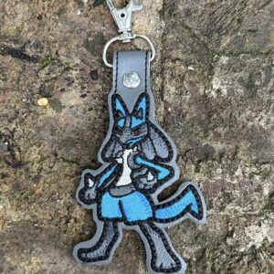 Pokemon Lucario ITH fob machine embroidery design