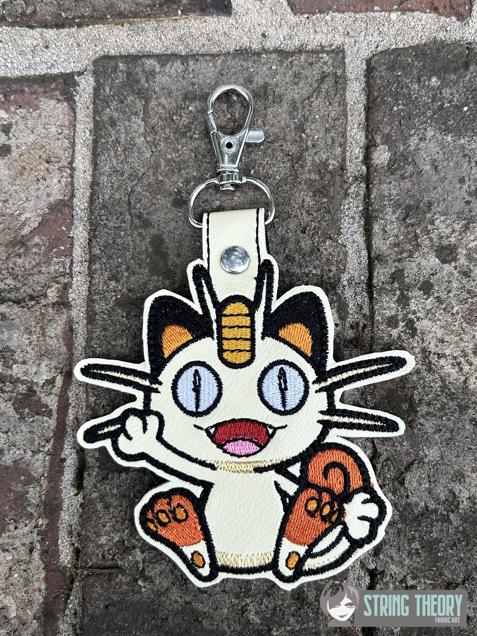 Pokemon Meowth ITH fob machine embroidery design