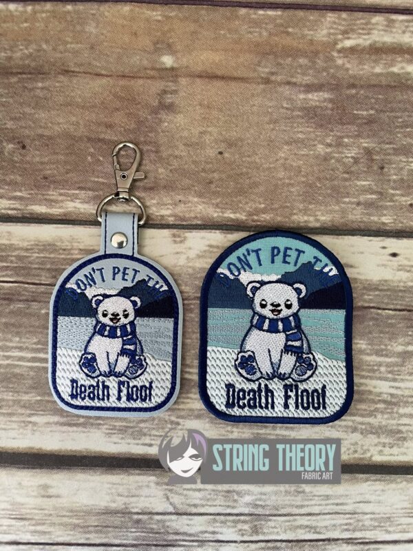 Don't Pet the Death Floof fob, patch ITH in the hoop Digital Download for Machine Embroidery Pattern, Design (4×4 Hoop)