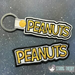 Peanuts Logo ITH fob patch machine embroidery design