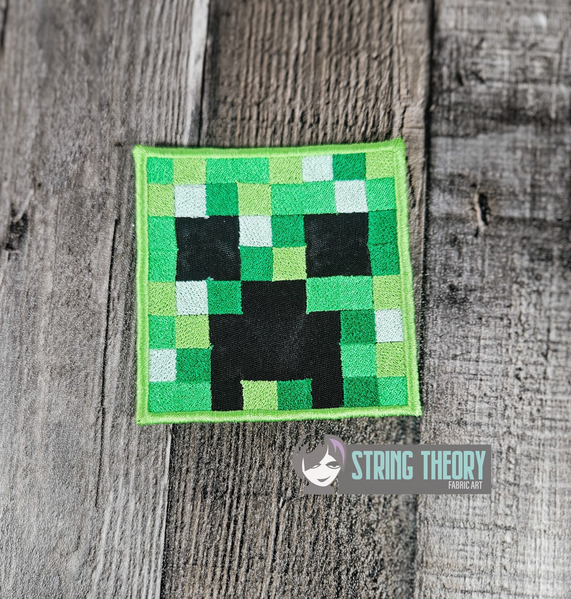 Minecraft Creeper ITH Patch machine embroidery design