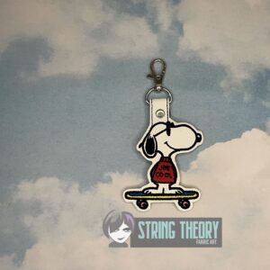 Peanuts Joe Cool Snoopy ITH fob machine embroidery design