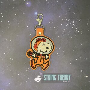 Peanuts Astronaut Snoopy ITH fob machine embroidery design