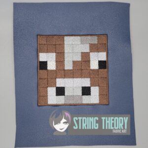 Minecraft Cow machine embroidery design
