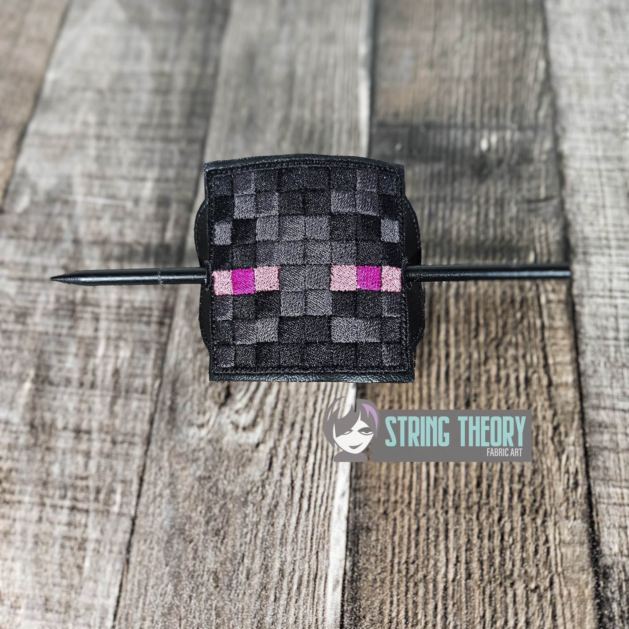 Minecraft Enderman ITH bun cover machine embroidery design