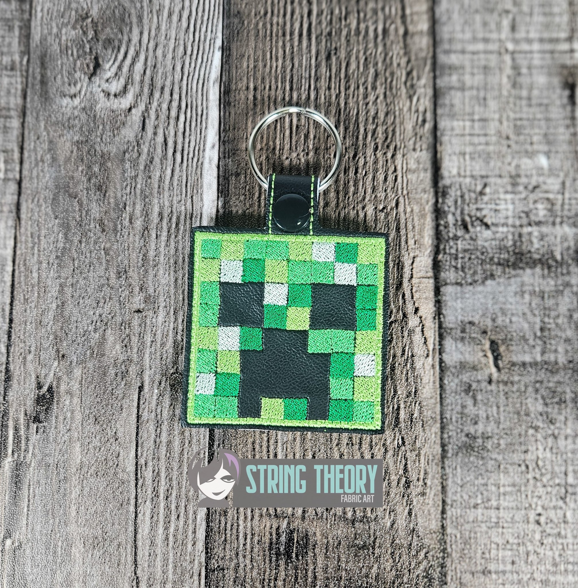 Minecraft Creeper ITH fob machine embroidery design