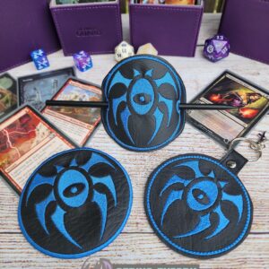 Magic the Gathering – Dimir fob, patch, bun cover ITH in the hoop fob Digital Download for Machine Embroidery Pattern, Design (4×4 Hoop)