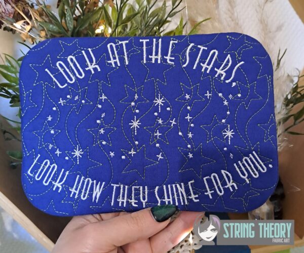 Look at the Stars, See How They Shine for You Mug Rug ITH in the hoop Digital Download for Machine Embroidery Pattern, Design (5x7, 6x10 Hoop) - Image 6