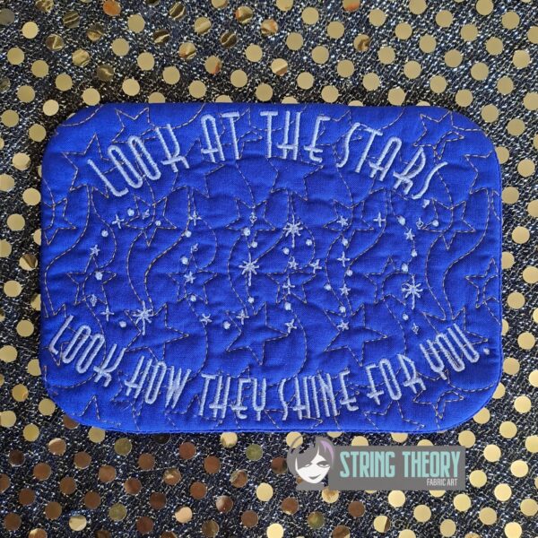Look at the Stars, See How They Shine for You Mug Rug ITH in the hoop Digital Download for Machine Embroidery Pattern, Design (5x7, 6x10 Hoop) - Image 8