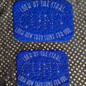 Look at the Stars, See How They Shine for You Mug Rug ITH in the hoop Digital Download for Machine Embroidery Pattern, Design (5x7, 6x10 Hoop)