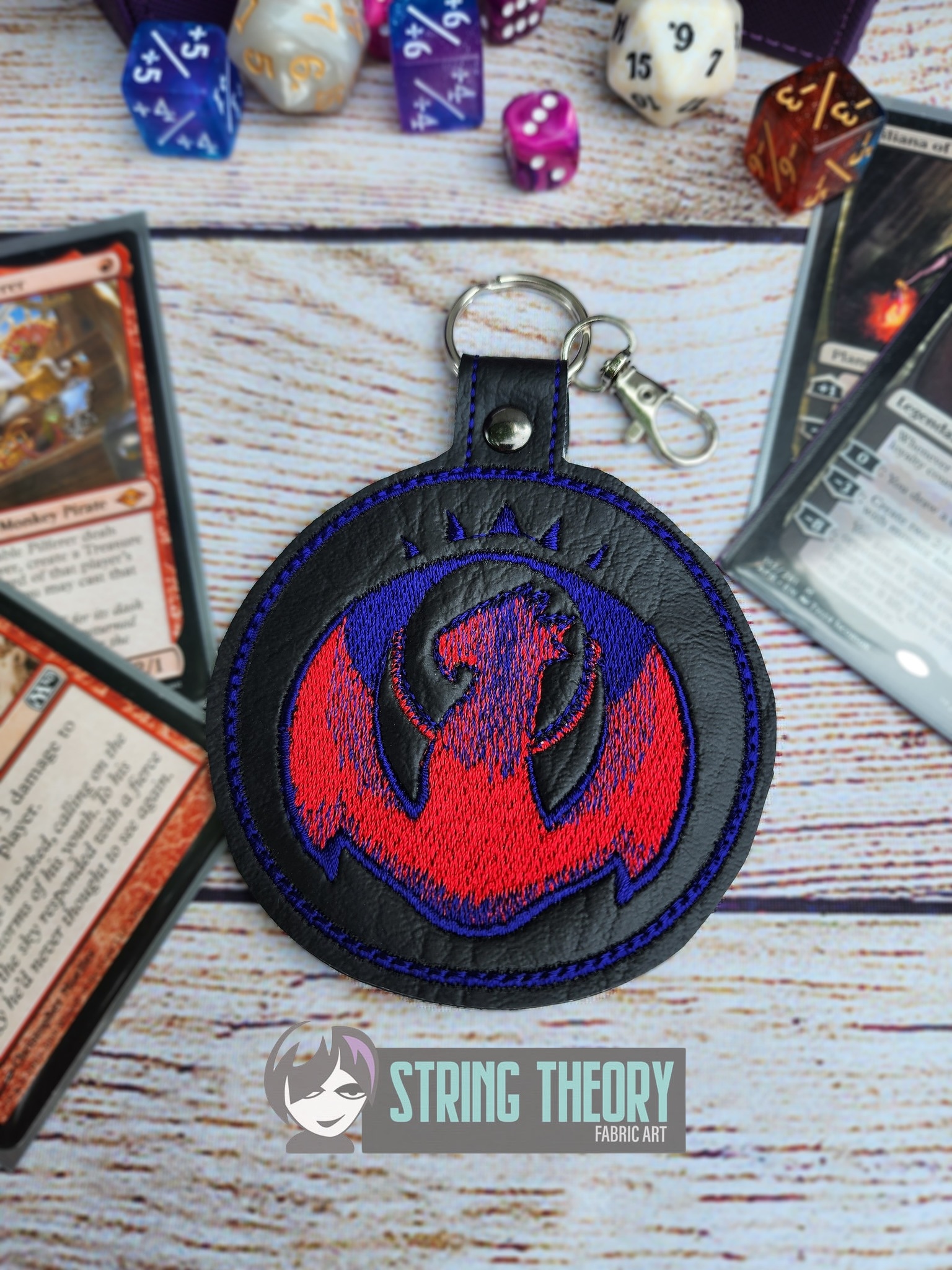 Magic the Gathering Izzet ITH fob machine embroidery design
