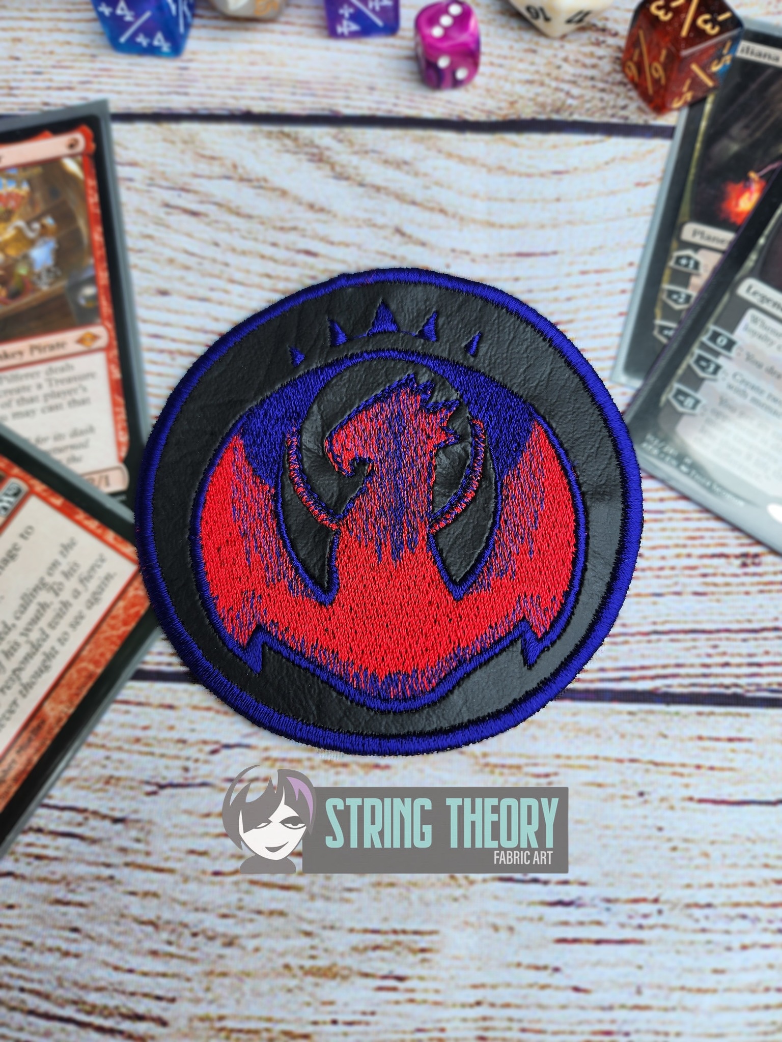 Magic the Gathering Izzet ITH patch machine embroidery design