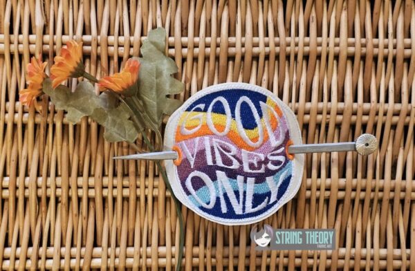 Good Vibes Only fob, patch, bun cover ITH in the hoop Digital Download for Machine Embroidery Pattern, Design (4×4 Hoop) - Image 4