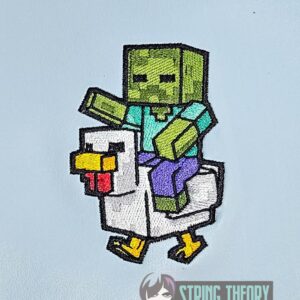 Minecraft Chicken Jockey machine embroidery design