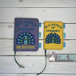 Chibi Peacock – Be Extra High Notebook Cover ITH in the hoop Digital Download for Machine Embroidery Pattern, Design (5×7, 6×10 Hoop)