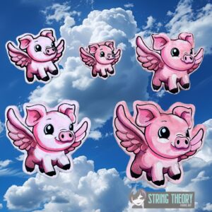 Chibi Flying Pig Stuffie ITH in the hoop Digital Download for Machine Embroidery Pattern, Design (4×4, 5×7, 6×10, 7×11, 8×12 Hoop)