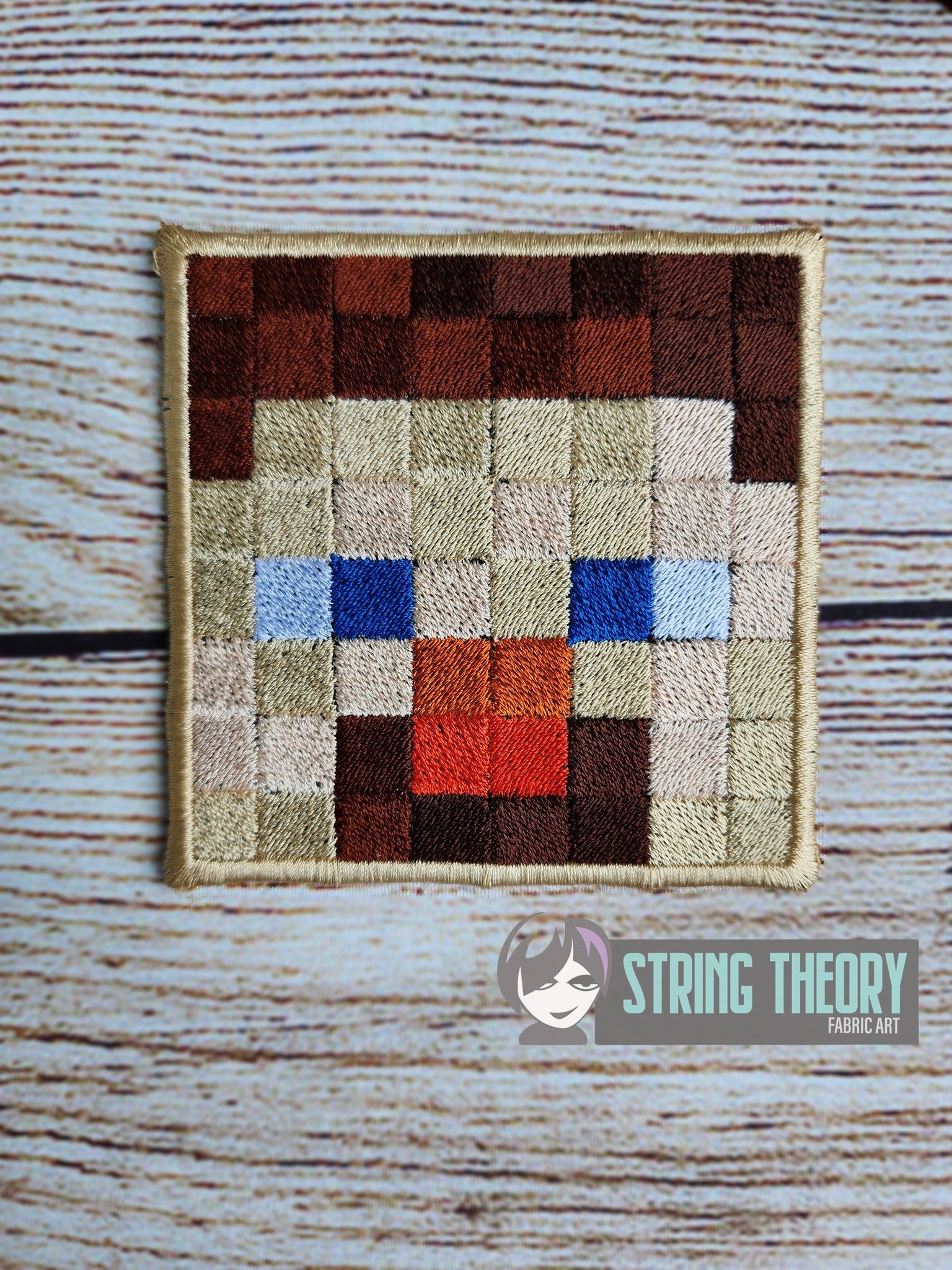 Minecraft Steve ITH patch machine embroidery design