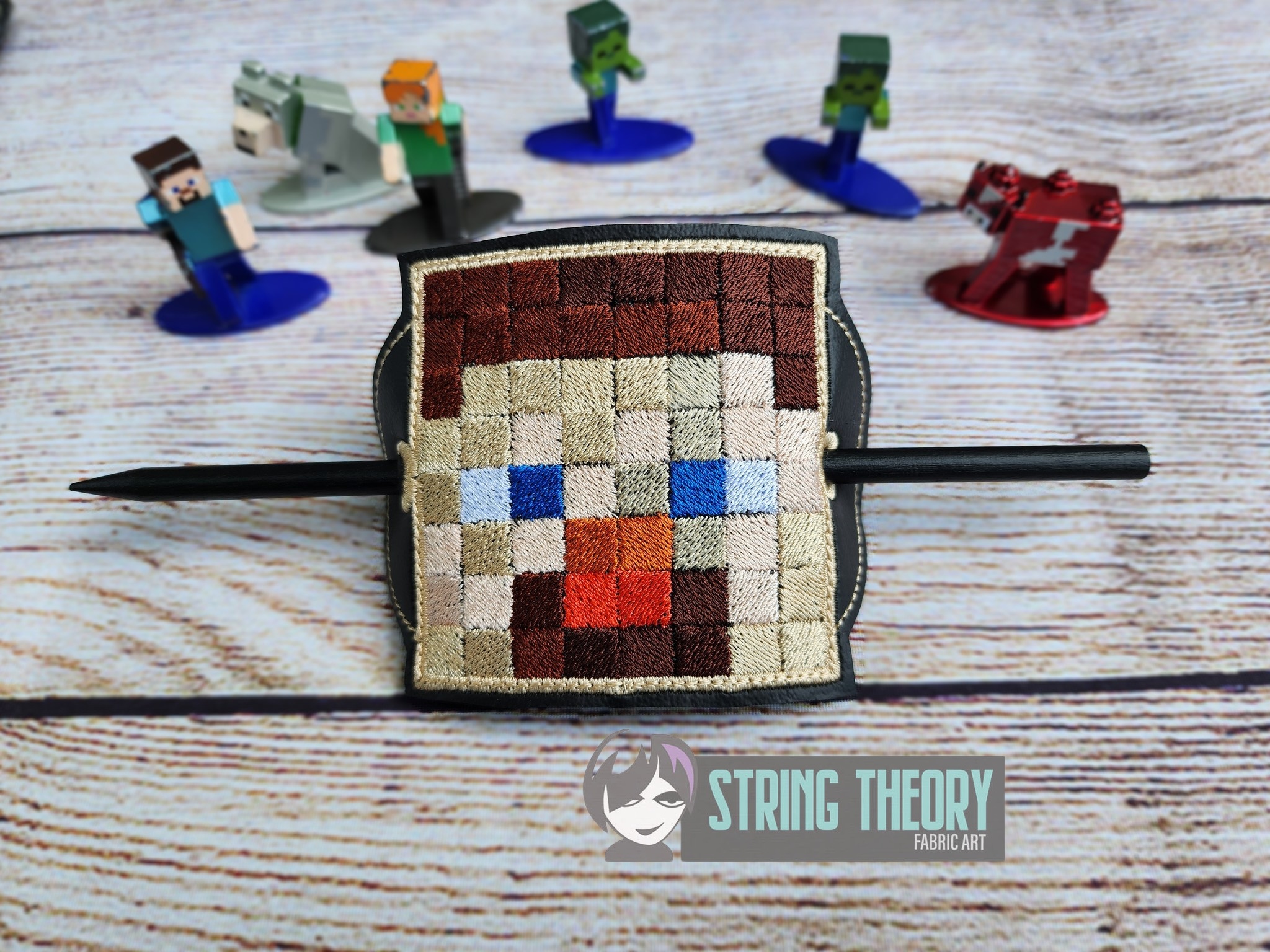 Minecraft Steve ITH bun cover machine embroidery design