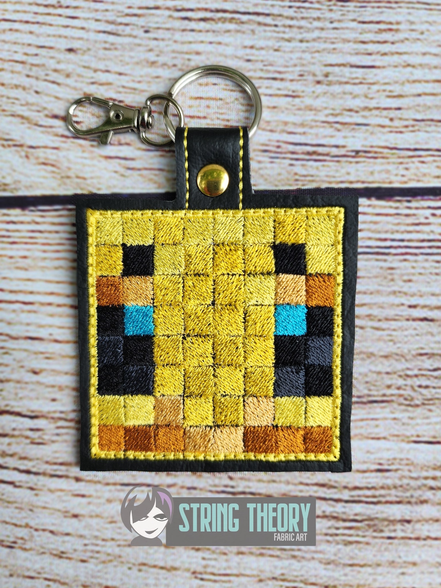 Minecraft Bee ITH Fob machine embroidery design