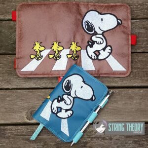 Peanuts Snoopy Road ITH Notebook Cover machine embroidery design