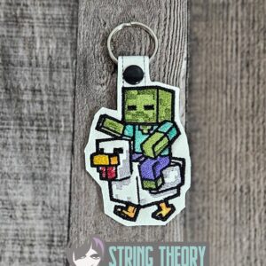 Minecraft Chicken Jockey ITH fob machine embroidery design