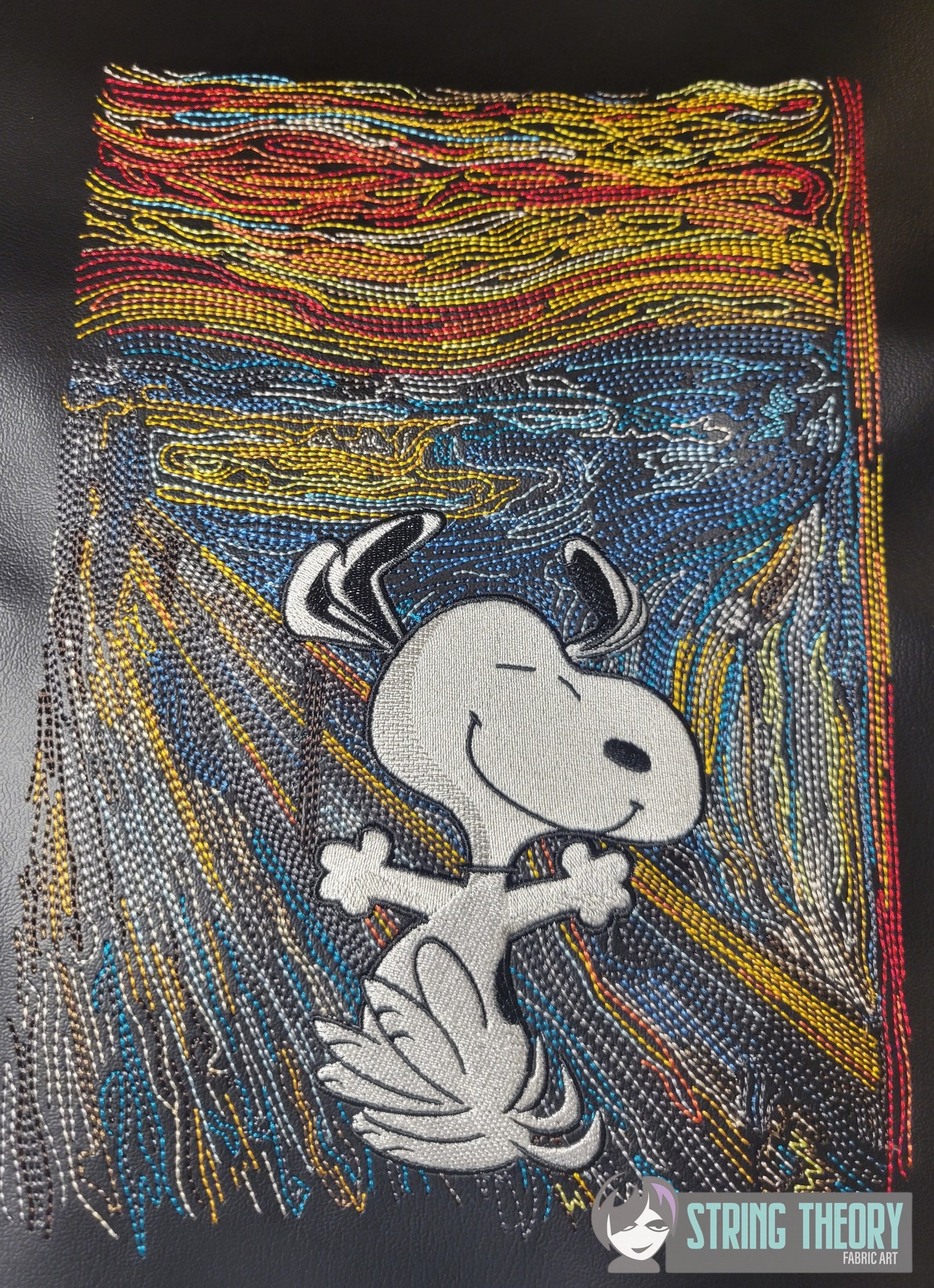Peanuts Scream Dancing Snoopy machine embroidery design