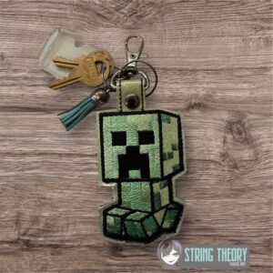 Minecraft Chibi Creeper ITH fob machine embroidery design
