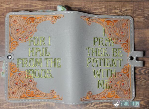 Be Patient with Me Notebook Cover  ITH in the hoop Digital Download for Machine Embroidery Pattern, Design (5×7, 6×10 Hoop) - Image 2