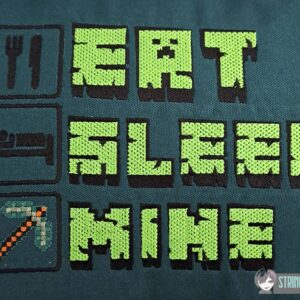 Minecraft Eat Sleep Mine machine embroidery design