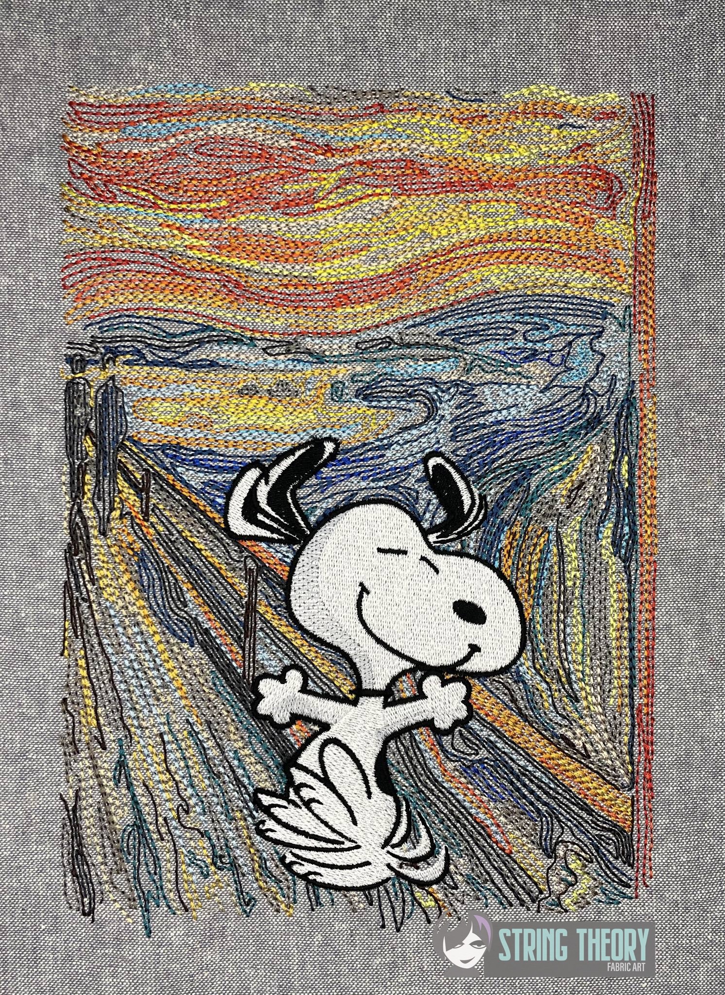 Peanuts Scream Dancing Snoopy machine embroidery design