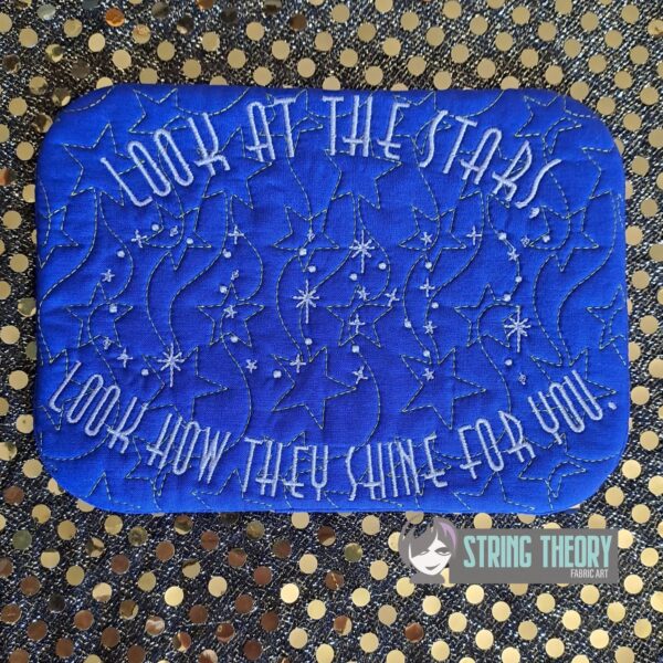 Look at the Stars, See How They Shine for You Mug Rug ITH in the hoop Digital Download for Machine Embroidery Pattern, Design (5x7, 6x10 Hoop) - Image 7