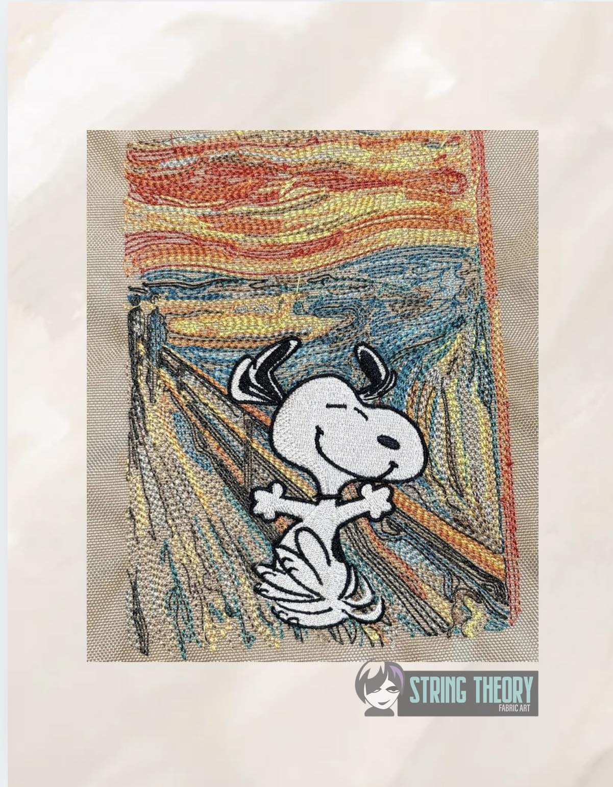 Peanuts Scream Dancing Snoopy machine embroidery design